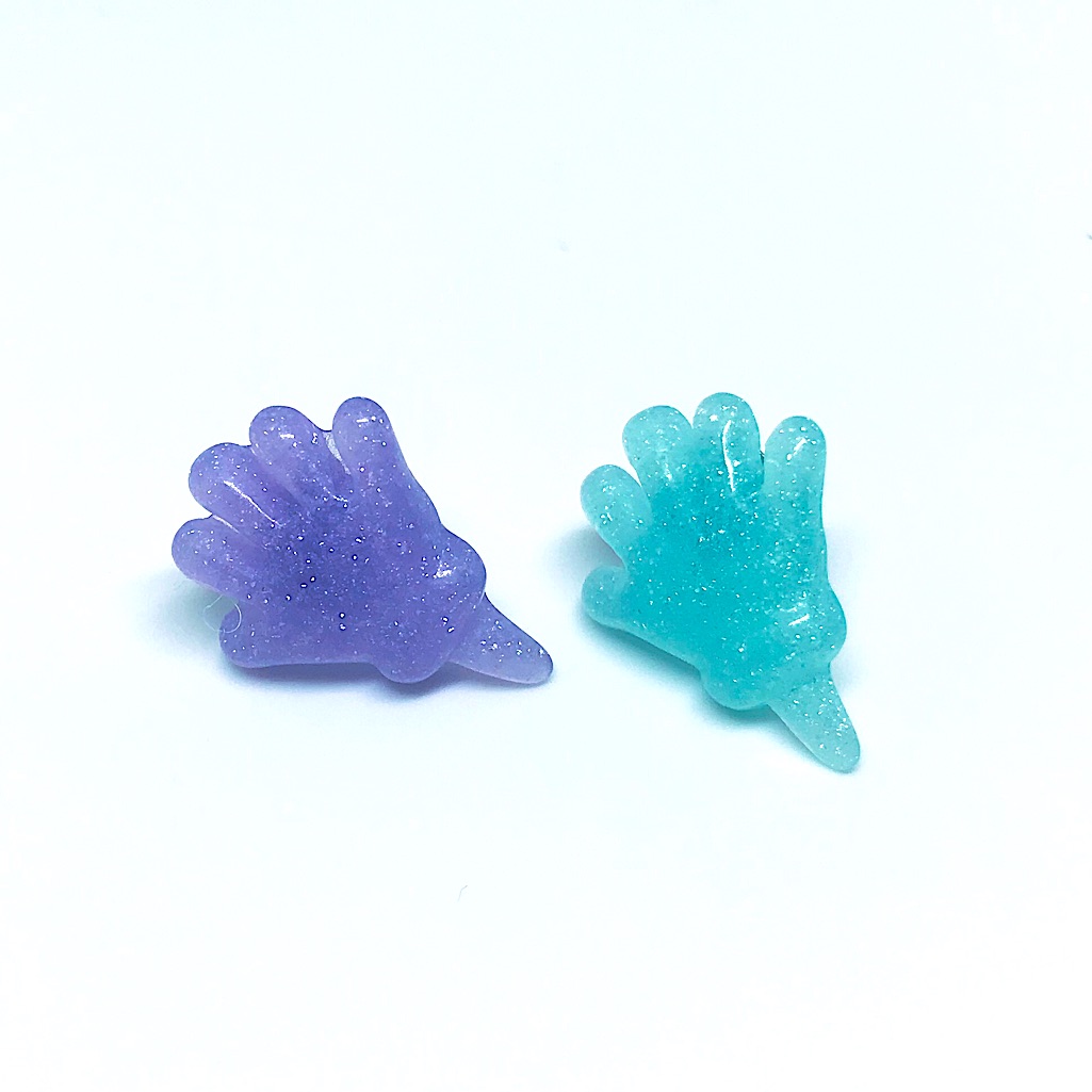 Mix Up Glitter Sticky Hand Resin Kawaii Hand Crafted Stud Earrings
